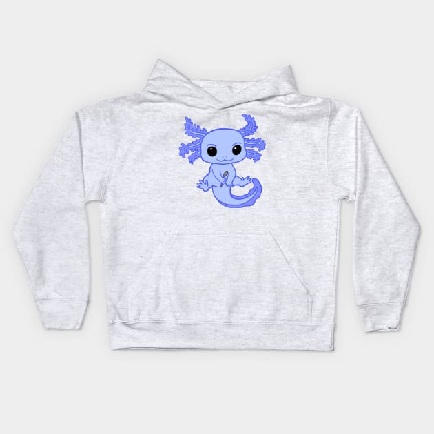 Spoonie Axolotl (Blue) Kids Hoodie by CaitlynConnor